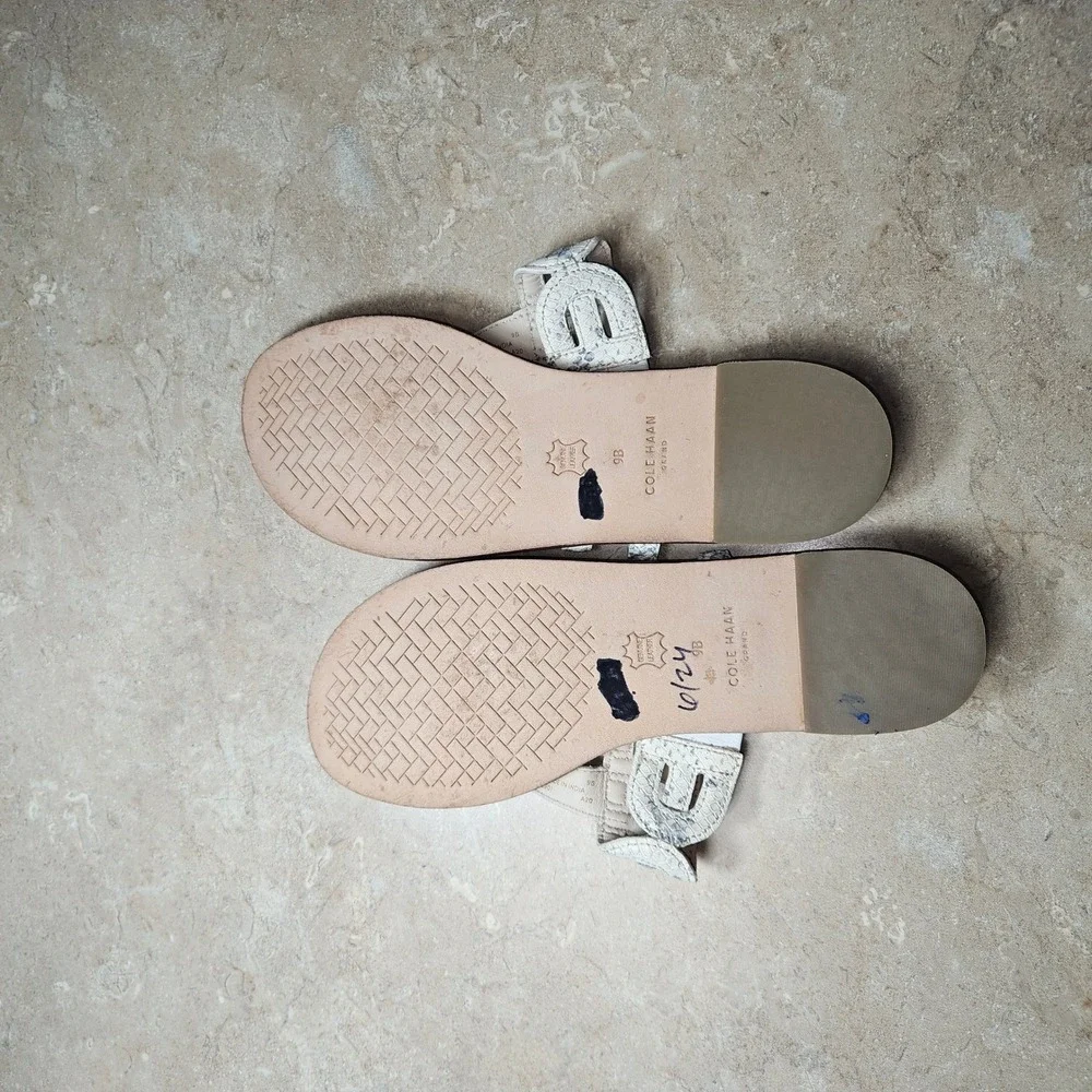 NEW Cole Haan Grandseries Snake‎ Print Thong Sandals Slides SZ 9B Mob Wife